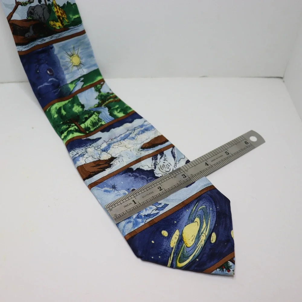 Eagles Wings Nature Space Tie OS Blue Mens Gorpcore Outer Space